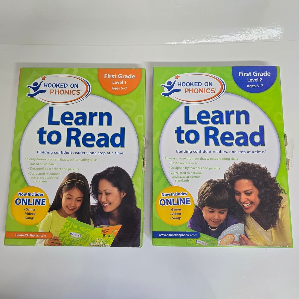 Hooked on Phonics Learn to Read First Grade Level 1 & 2 Set 2013 Educational Kit
